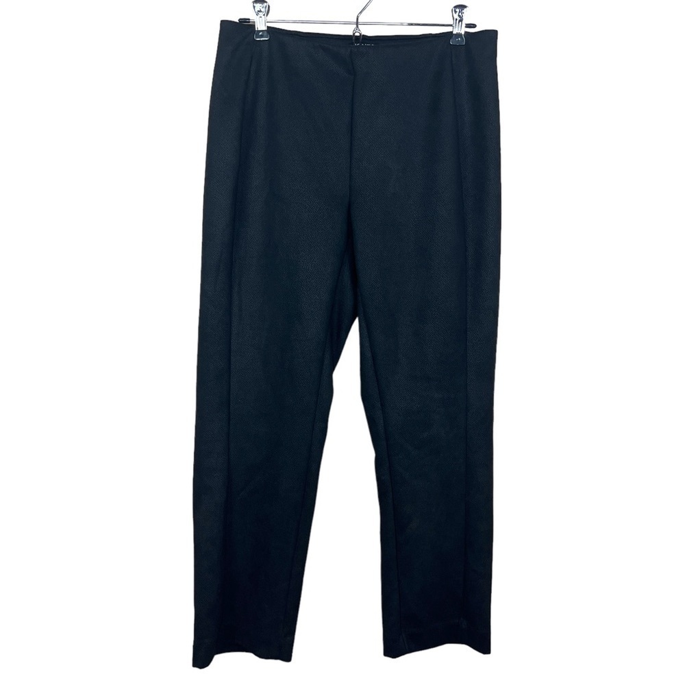 Medium Jones New York Black Faux Suede Cropped Pants Pull On Style Opaque